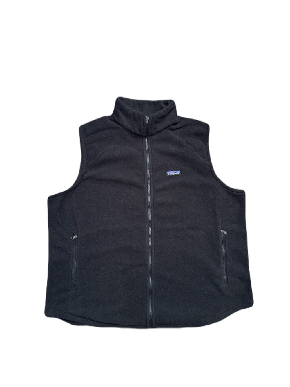 Patagonia Fleece Vest Mens 2XL Black Fleece Full Zip Layering Hiking